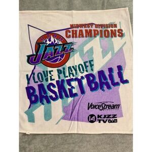 Vintage Utah Jazz Midwest Division Champions Rally Towel NBA Playoff Basketball